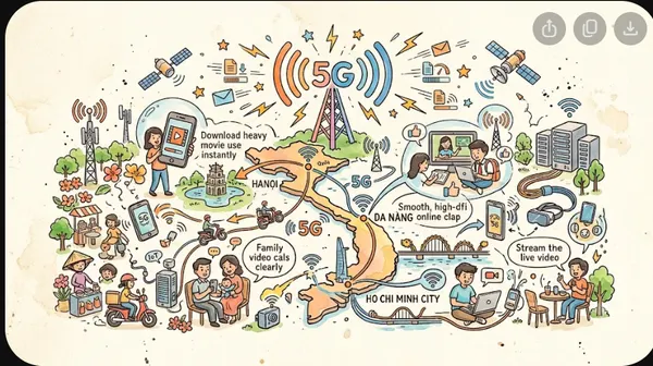 Trạm phát sóng 5G trên nền trời hoàng hôn ở thành phố